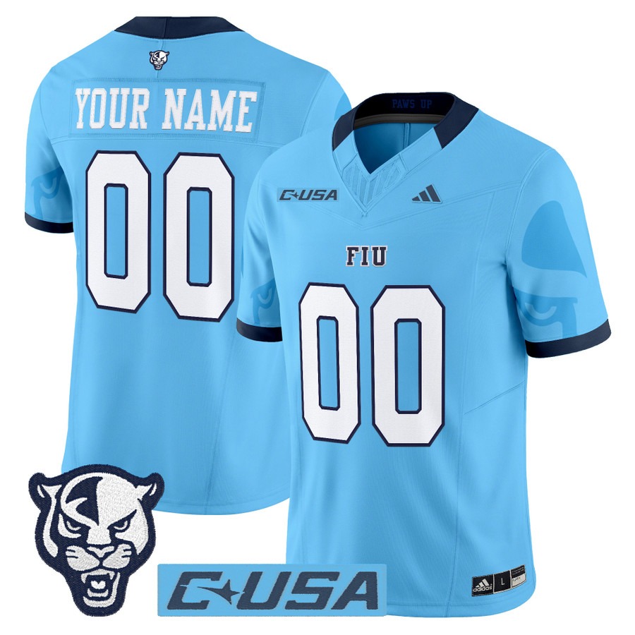 Men's FIU Panthers Custom Blue 2025 Vapor F.U.S.E. Limited Stitched Football Jersey Men's FIU Panthers Custom Blue 2025 Vapor F.U.S.E. Limited Stitched Football Jersey