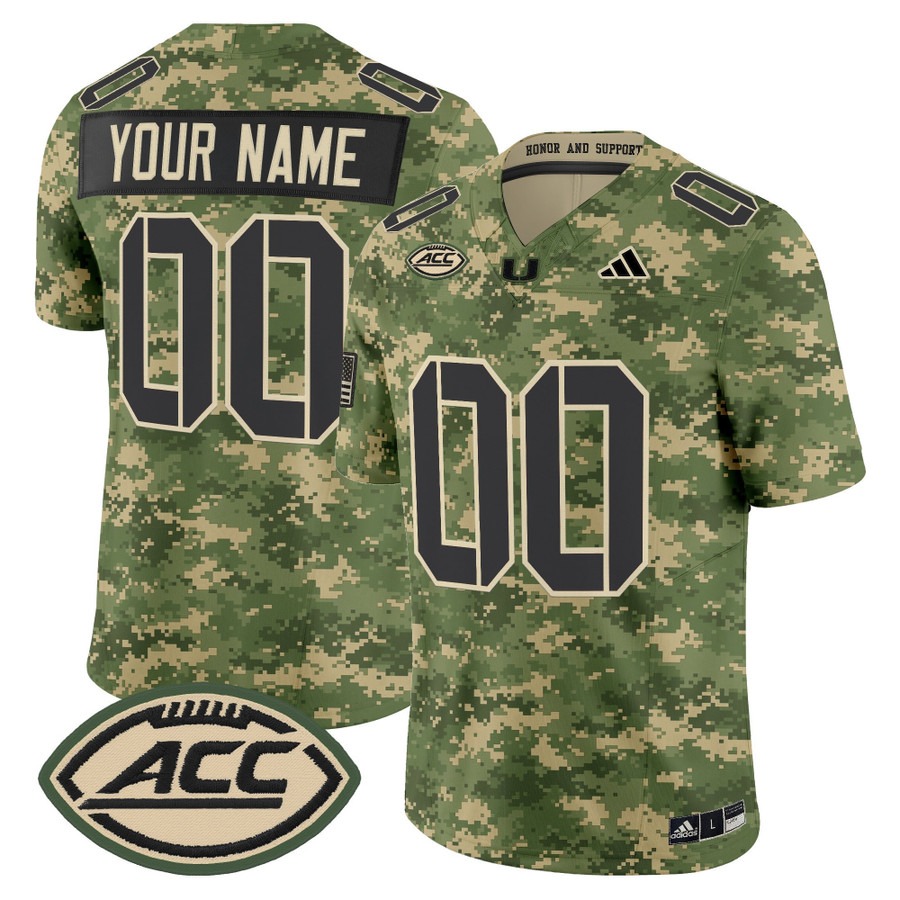 Men's Miami Hurricanes Custom 2025 'Honor and Support' Vapor F.U.S.E. Limited Stitched Football Jersey