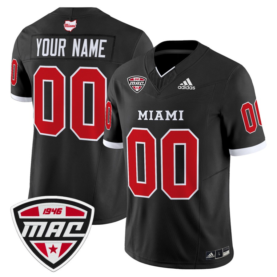 Men's Miami RedHawks Custom Black 2025 Vapor F.U.S.E. Limited Stitched Football Jersey