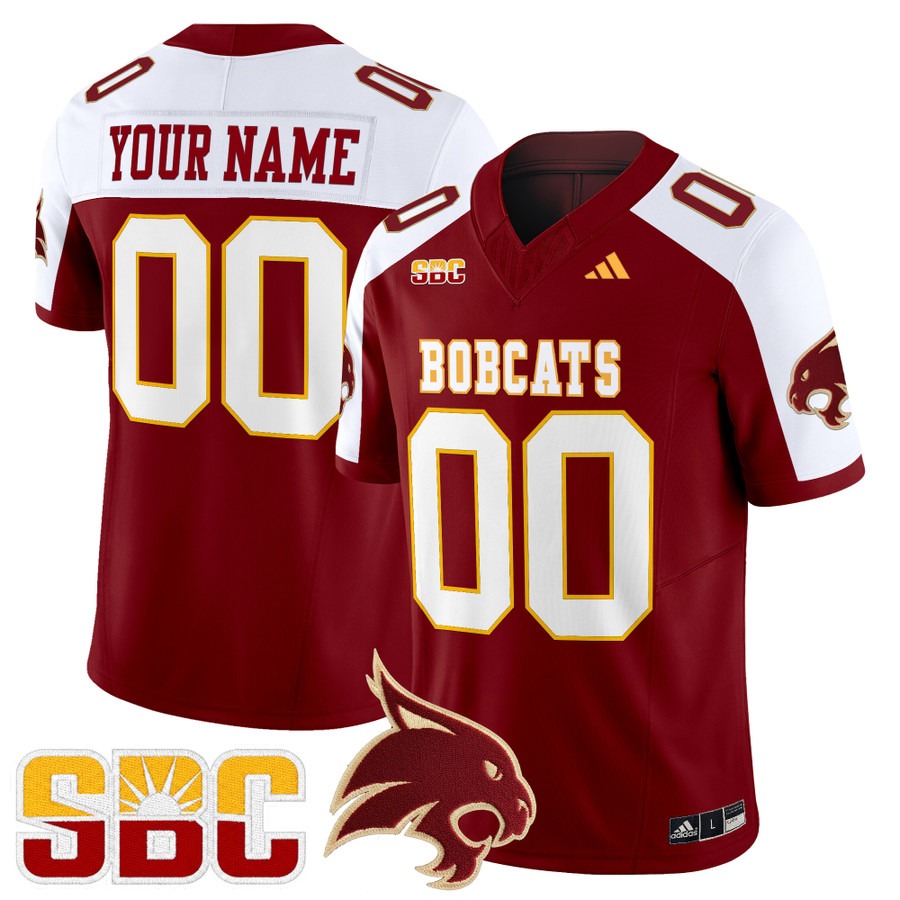 Men's Texas State Bobcats Custom Maroon Alternate 2025 Vapor F.U.S.E. Limited Stitched Football Jersey