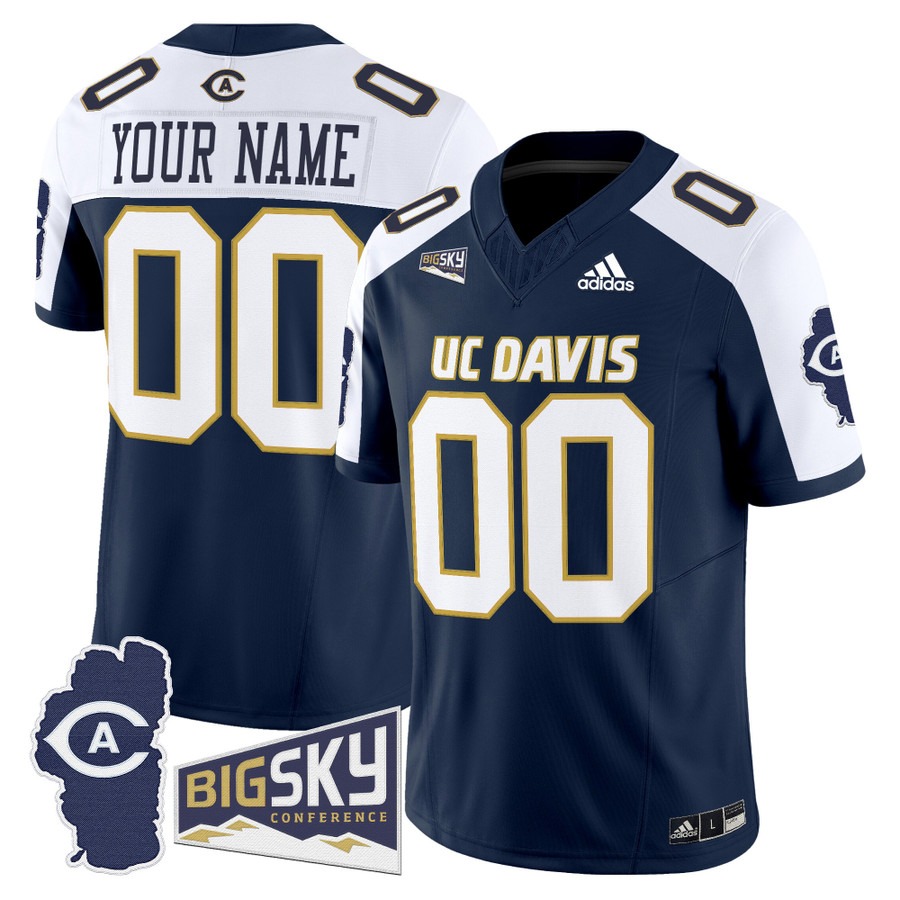 Men's UC Davis Aggies Custom Navy Alternate 2025 Vapor F.U.S.E. Limited Stitched Football Jersey