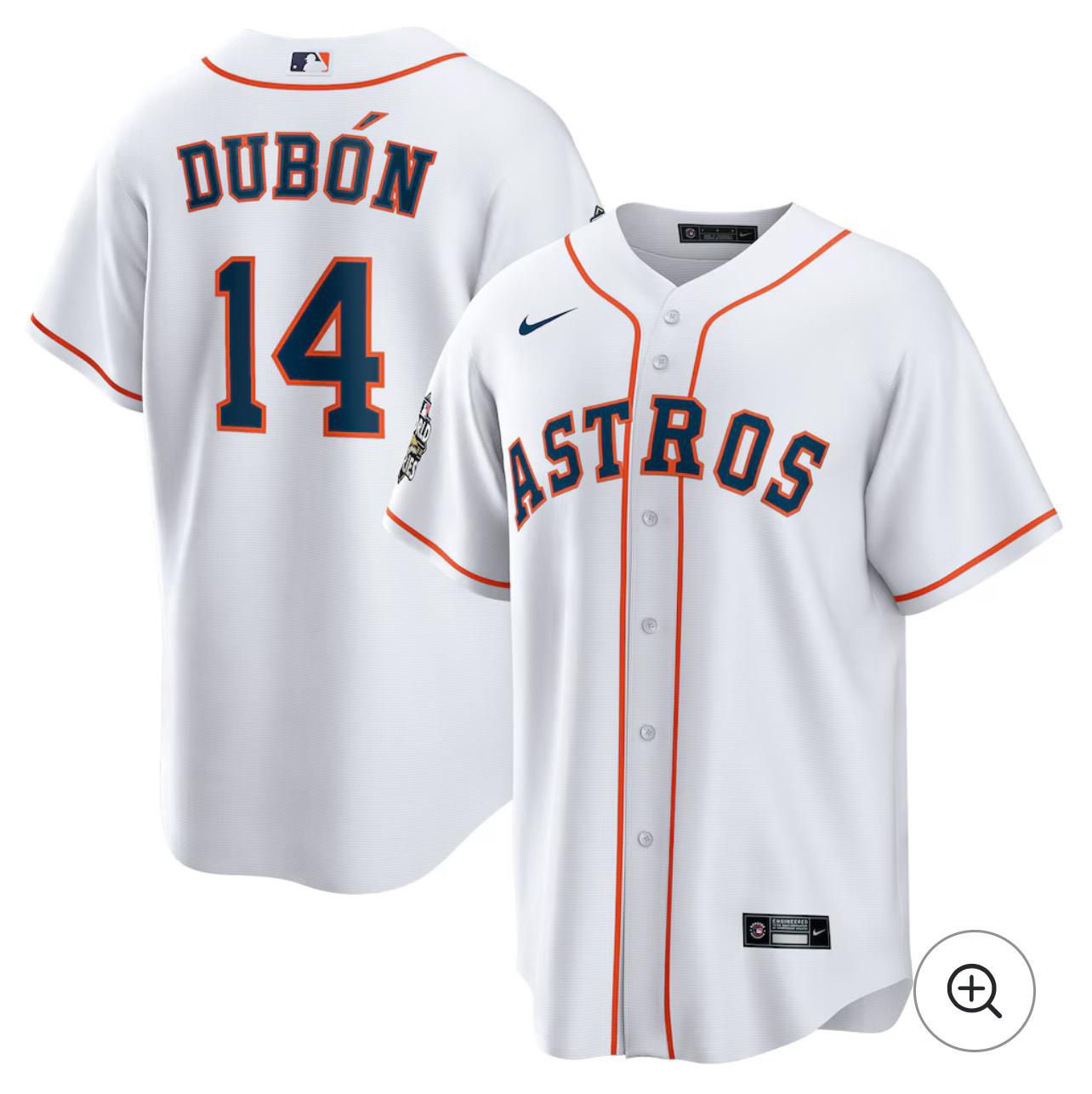 Men's Houston Astros #14 Mauricio Dubon White Home Nike MLB Jersey