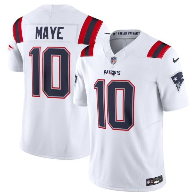 Youth New England Patriots #10 Drake Maye White 2024 Draft F.U.S.E Vapor Limited Stitched Football Jersey