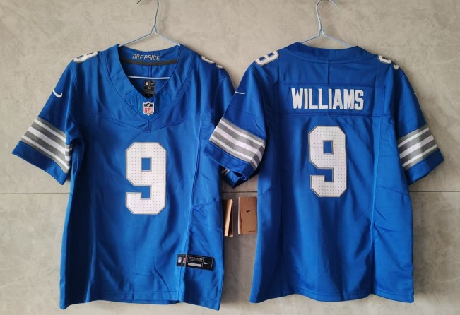 Youth Detroit Lions #9 Jameson Williams Blue 2025 F.U.S.E. Vapor Limited Stitched Jersey