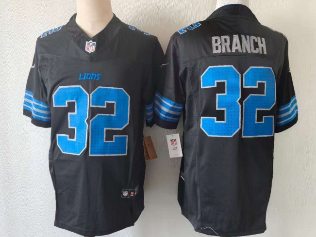 Youth Detroit Lions #32 Brian Branch Black 2025 F.U.S.E. Vapor Limited Stitched Jersey