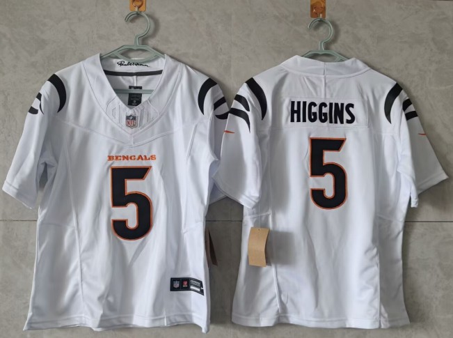 Youth Cincinnati Bengals #5 Tee Higgins White 2024 F.U.S.E. Vapor Untouchable Limited Stitched Jersey