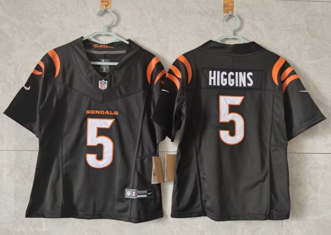Youth Cincinnati Bengals #5 Tee Higgins Black 2024 F.U.S.E. Vapor Untouchable Limited Stitched Jersey