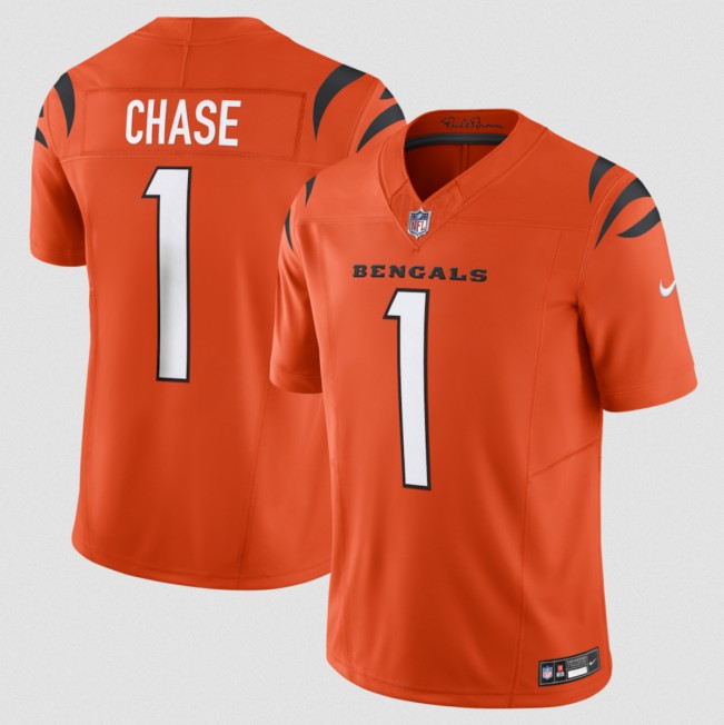 Youth Cincinnati Bengals #1 Ja'Marr Chase Orange 2024 F.U.S.E. Vapor Untouchable Limited Stitched Jersey