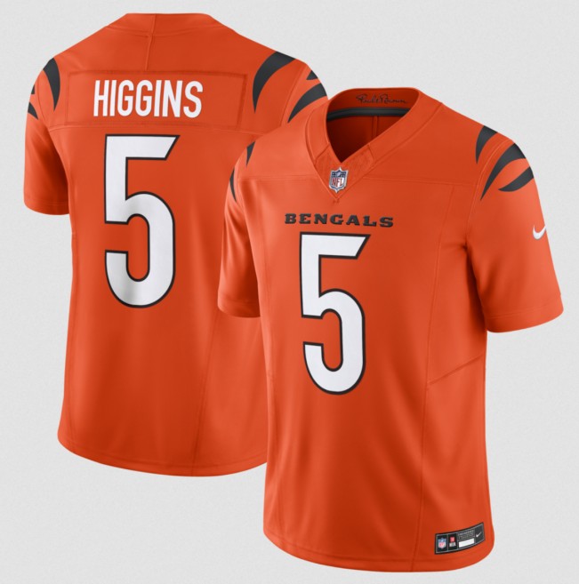 Youth Cincinnati Bengals #5 Tee Higgins Orange 2024 F.U.S.E. Vapor Untouchable Limited Stitched Jersey