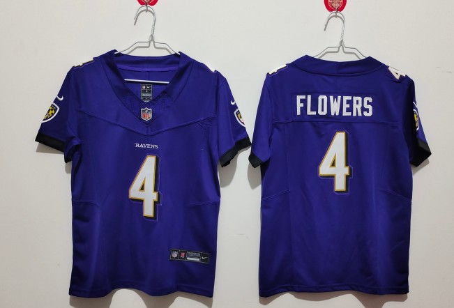 Youth Baltimore Ravens #4 Zay Flowers Purple 2025 F.U.S.E Vapor Limited Football Jersey