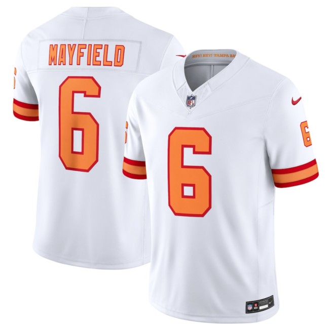 Youth Tampa Bay Buccaneers #6 Baker Mayfield White F.U.S.E  Throwback Vapor Untouchable Limited Stitched Jersey