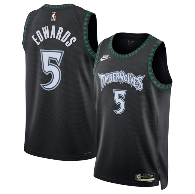 Men's Minnesota Timberwolves #5 Anthony Edwards Black Trees Classic Edition 2025-26 Swingman Stitched Jersey Men's Minnesota Timberwolves #5 Anthony Edwards Black Trees Classic Edition 2025-26 Swingman Stitched Jersey