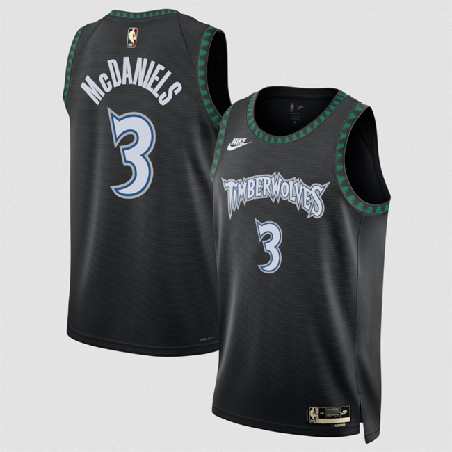 Men's Minnesota Timberwolves #3 Jaden Mcdaniels Black Trees Classic Edition 2025-26 Swingman Stitched Jersey Men's Minnesota Timberwolves #3 Jaden Mcdaniels Black Trees Classic Edition 2025-26 Swingman Stitched Jersey