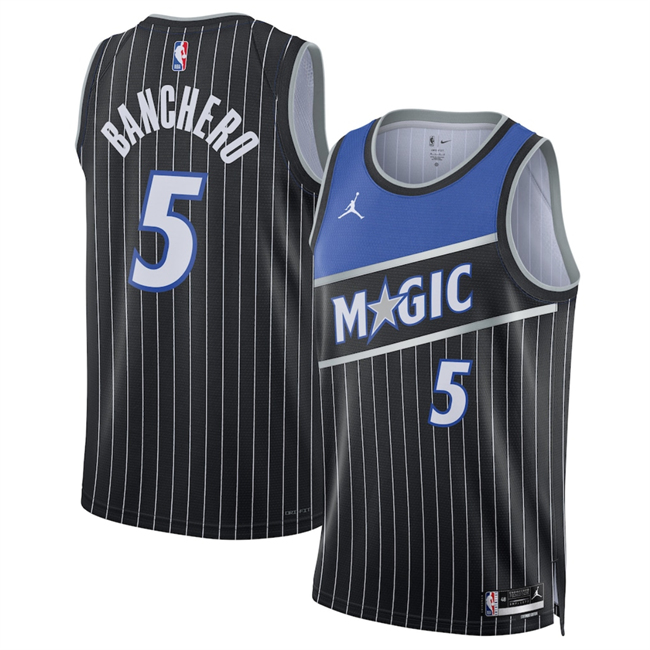 Men's Orlando Magic #5 Paolo Banchero Black 2025 Statement Edition Stitched Basketball Jersey Men's Orlando Magic #5 Paolo Banchero Black 2025 Statement Edition Stitched Basketball Jersey