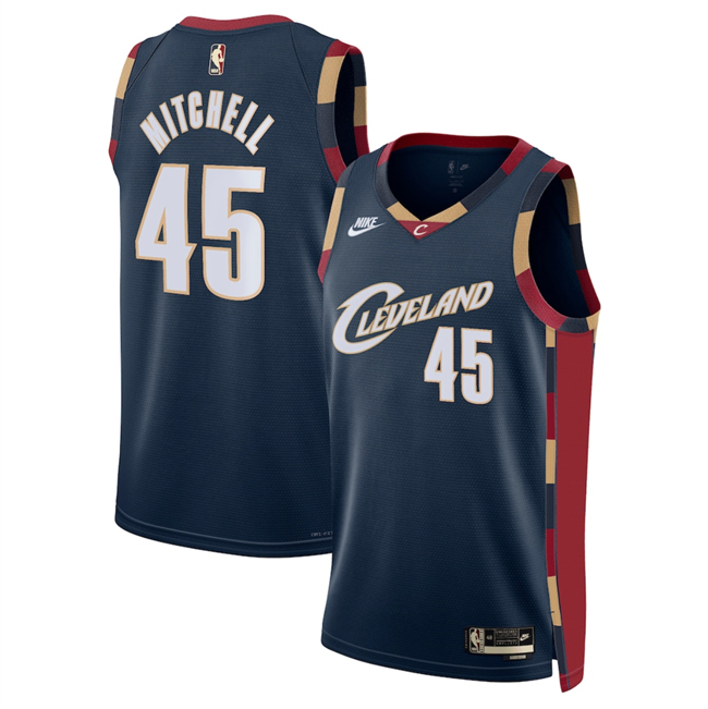 Men's Cleveland Cavaliers #45 Donovan Mitchell  Navy 2025 Classic Edition Stitched Jersey Men's Cleveland Cavaliers #45 Donovan Mitchell  Navy 2025 Classic Edition Stitched Jersey