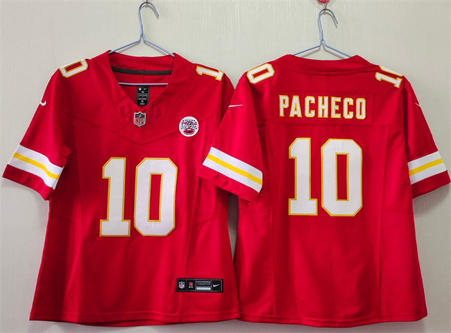 Women's Kansas City Chiefs #10 Isiah Pacheco Red 2023 F.U.S.E. Vapor Untouchable Limited Stitched Jersey(Run Small)