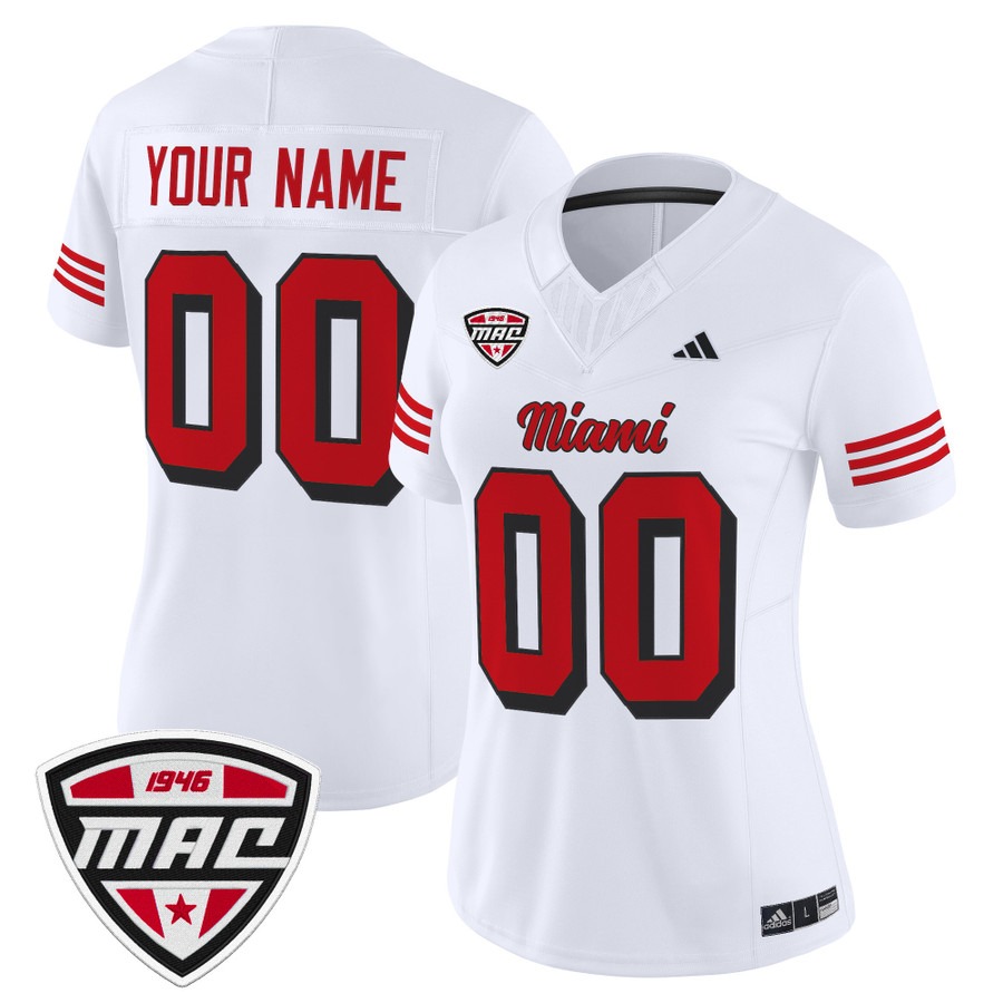 Women's Miami (OH) RedHawks Custom White F.U.S.E. 2025 Nike Stitched Football Jersey
