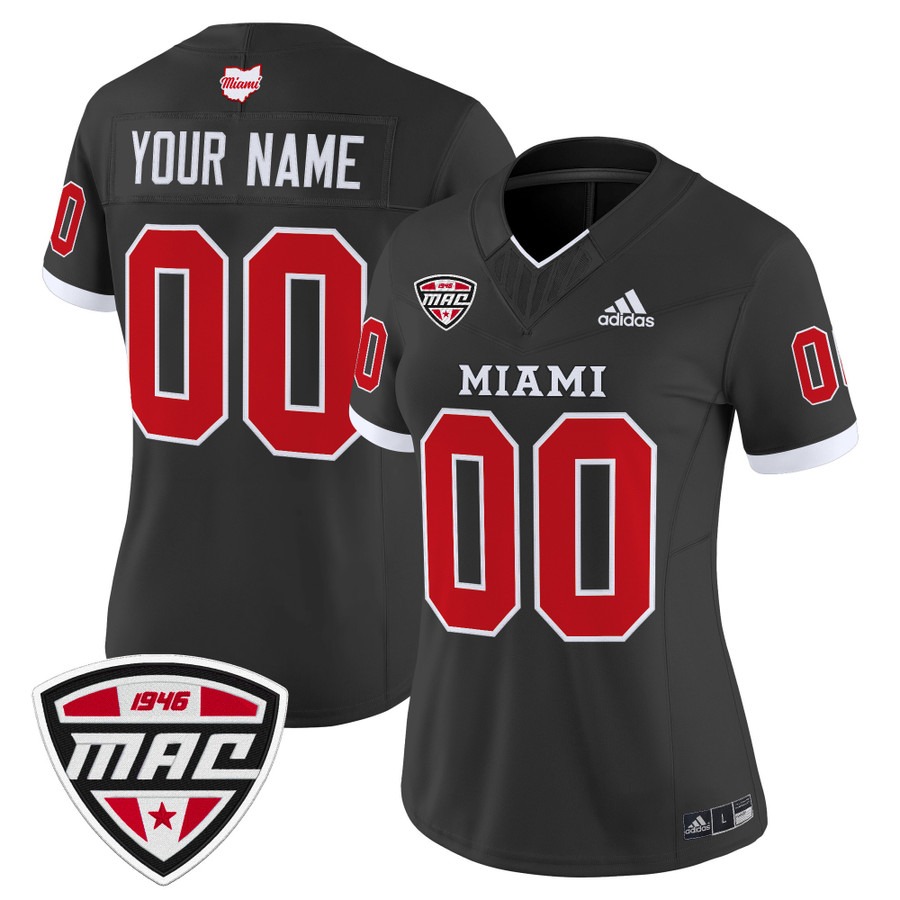 Women's Miami (OH) RedHawks Custom Black F.U.S.E. 2025 Nike Stitched Football Jersey