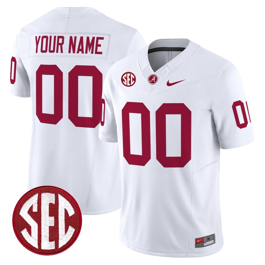 Men's Alabama Crimson Tide Custom White F.US.E. Nike Vapor Stitched Football Jersey. Men's Alabama Crimson Tide Custom White F.US.E. Nike Vapor Stitched Football Jersey.
