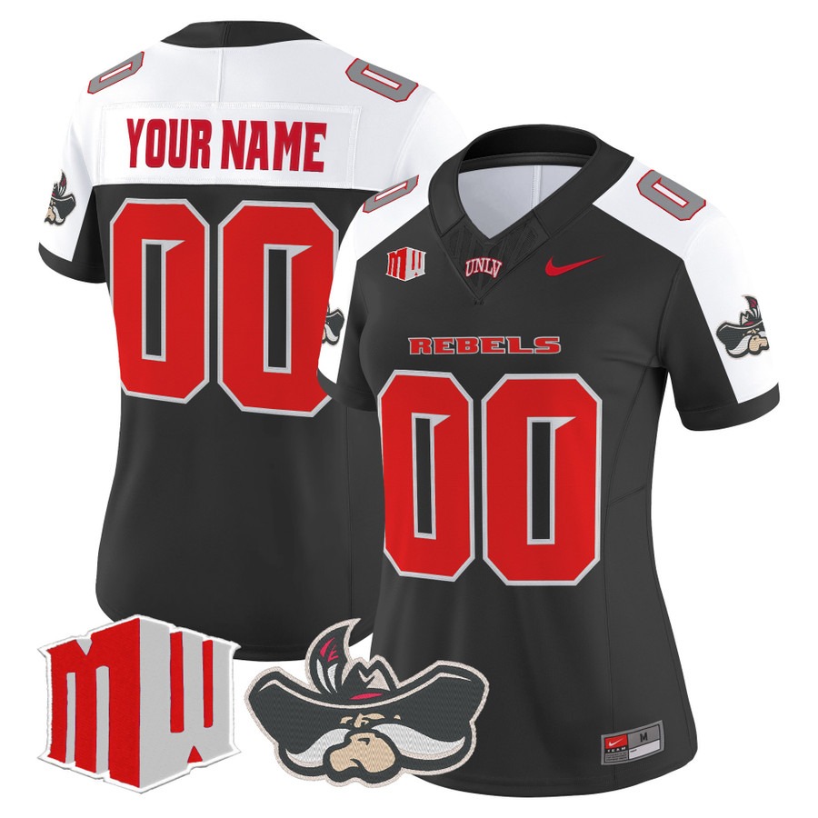 Women's UNLV Rebels Custom Black Alternate F.U.S.E. 2025 Vapor Limited Stitched Football Jersey Women's UNLV Rebels Custom Black Alternate F.U.S.E. 2025 Vapor Limited Stitched Football Jersey