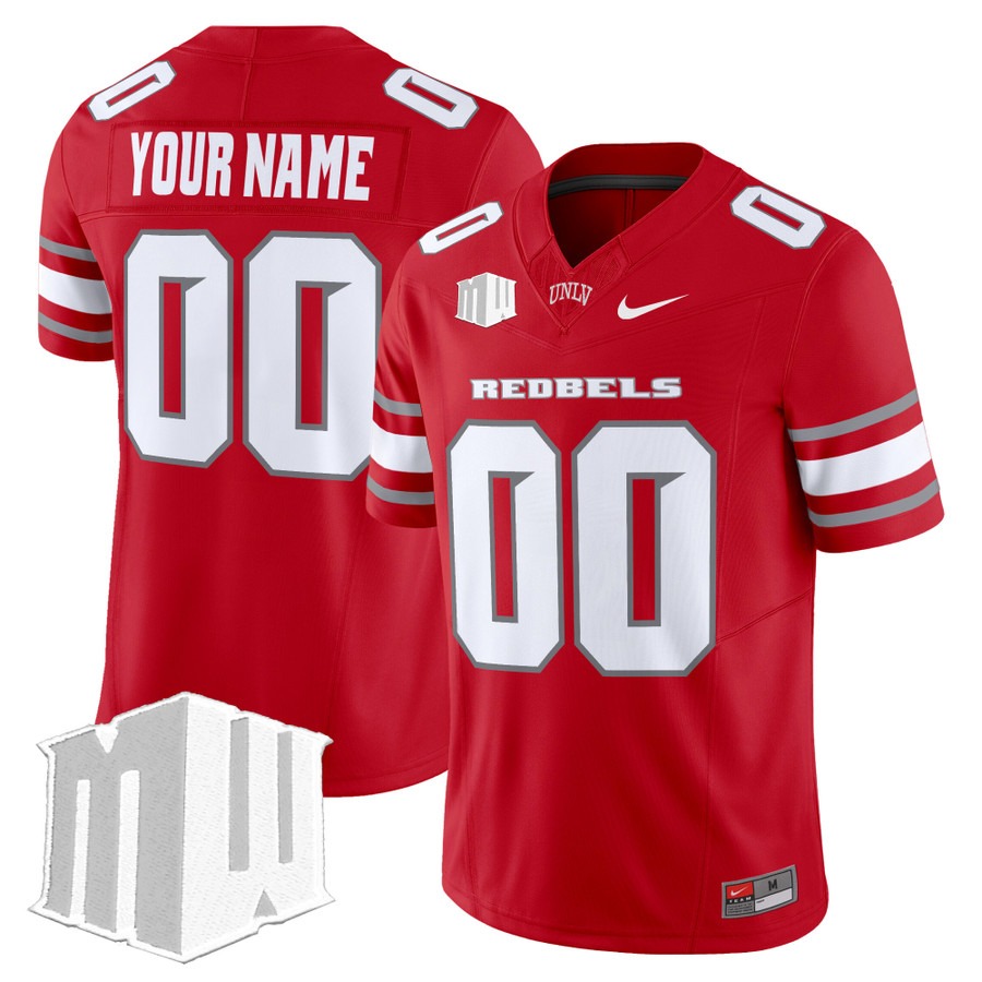 Men's UNLV Rebels Custom Red F.U.S.E. 2025 Vapor Limited Stitched Football Jersey Men's UNLV Rebels Custom Red F.U.S.E. 2025 Vapor Limited Stitched Football Jersey