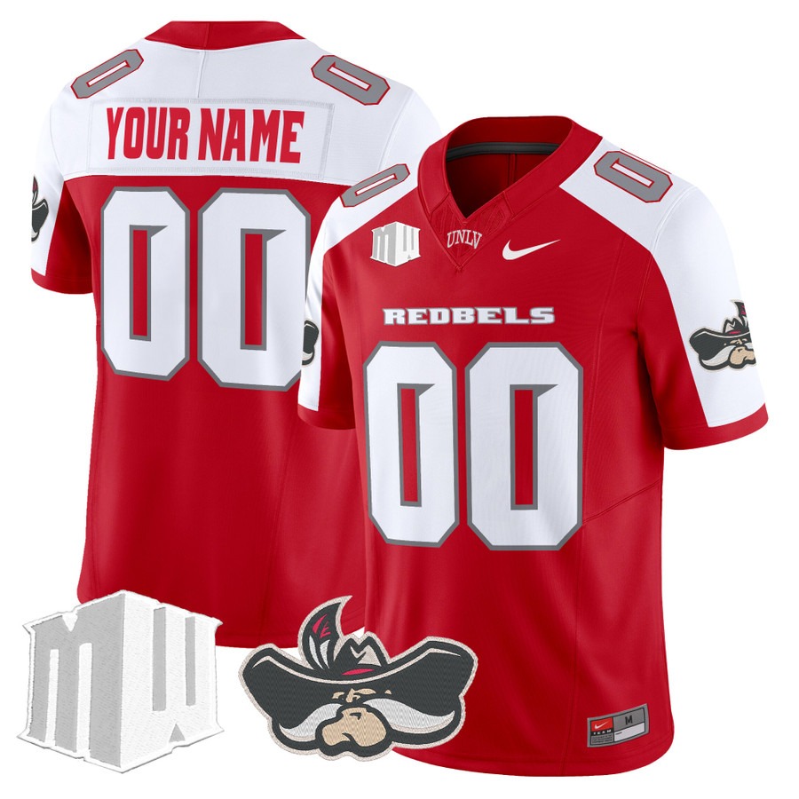 Men's UNLV Rebels Custom Red Alternate F.U.S.E. 2025 Vapor Limited Stitched Football Jersey Men's UNLV Rebels Custom Red Alternate F.U.S.E. 2025 Vapor Limited Stitched Football Jersey