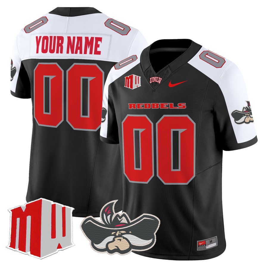 Men's UNLV Rebels Custom Black Alternate F.U.S.E. 2025 Vapor Limited Stitched Football Jersey Men's UNLV Rebels Custom Black Alternate F.U.S.E. 2025 Vapor Limited Stitched Football Jersey