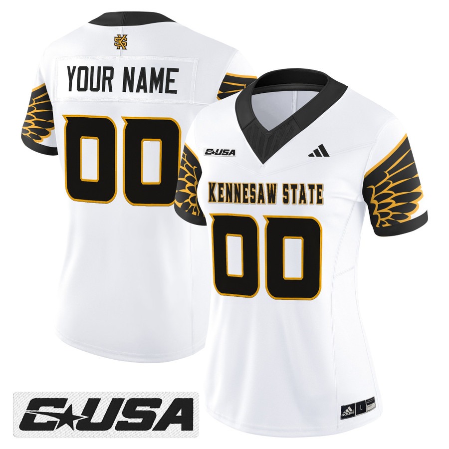 Women's Kennesaw State Owls Custom White 2025 Vapor F.U.S.E. Limited Stitched Football Jersey Women's Kennesaw State Owls Custom White 2025 Vapor F.U.S.E. Limited Stitched Football Jersey