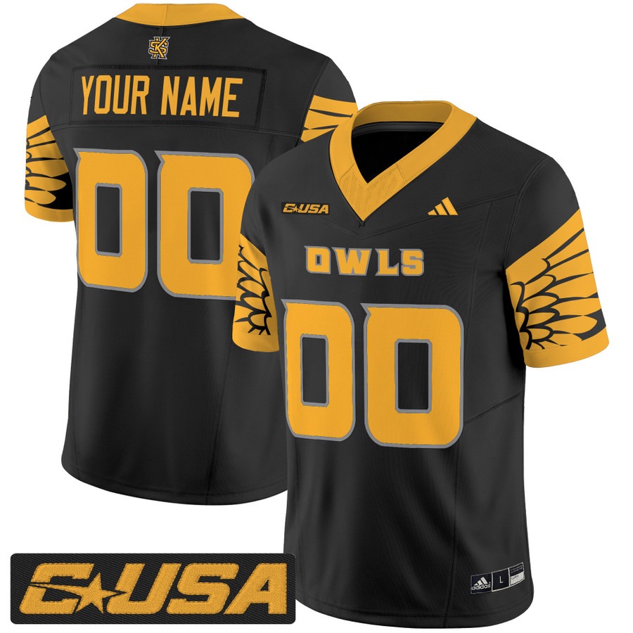 Men's Kennesaw State Owls Custom Black 2025 Vapor F.U.S.E. Limited Stitched Football Jersey Men's Kennesaw State Owls Custom Black 2025 Vapor F.U.S.E. Limited Stitched Football Jersey