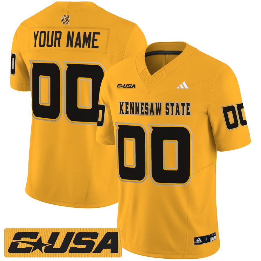 Men's Kennesaw State Owls Custom Gold 2025 Vapor F.U.S.E. Limited Stitched Football Jersey Men's Kennesaw State Owls Custom Gold 2025 Vapor F.U.S.E. Limited Stitched Football Jersey