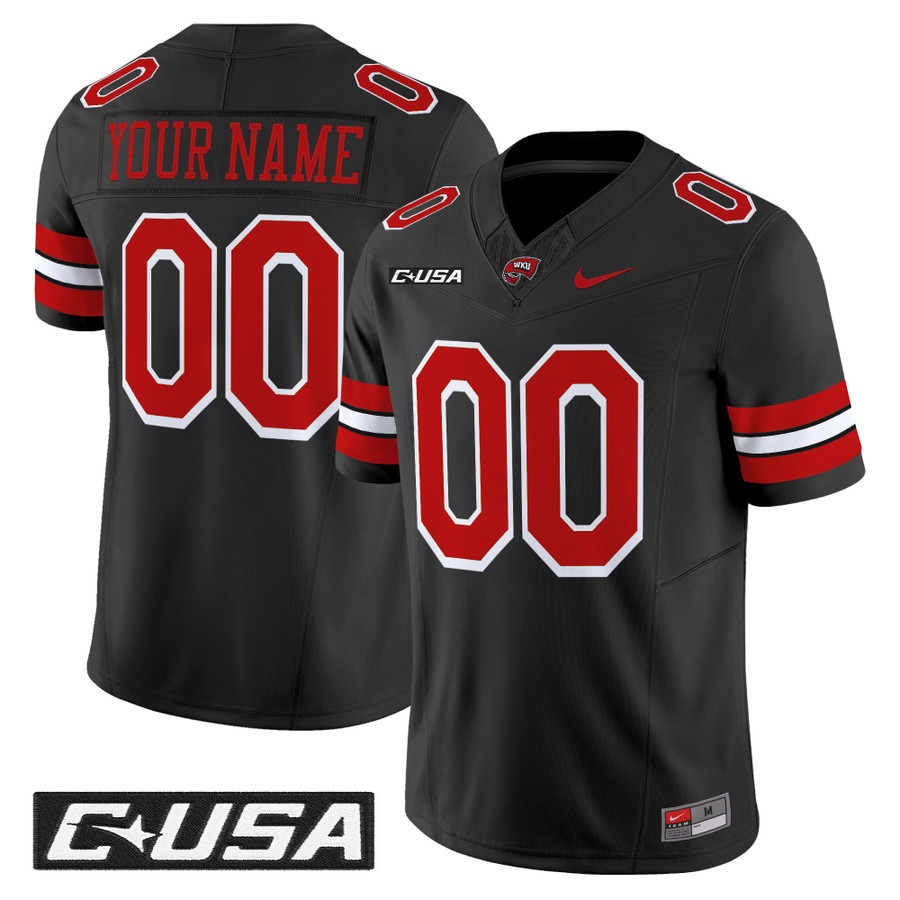 Men's Western Kentucky Hilltoppers Custom Black F.U.S.E. 2025 Vapor Limited Stitched Football Jersey Men's Western Kentucky Hilltoppers Custom Black F.U.S.E. 2025 Vapor Limited Stitched Football Jersey
