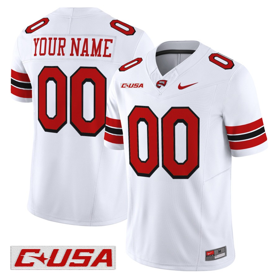 Men's Western Kentucky Hilltoppers Custom White F.U.S.E. 2025 Vapor Limited Stitched Football Jersey Men's Western Kentucky Hilltoppers Custom White F.U.S.E. 2025 Vapor Limited Stitched Football Jersey