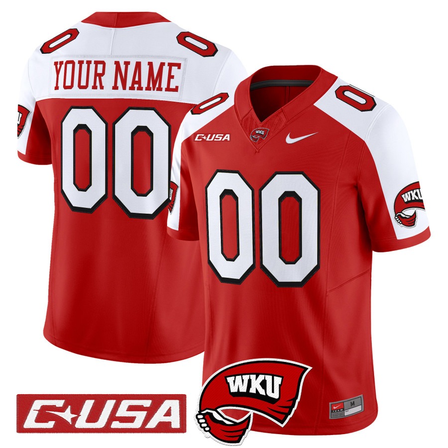 Men's Western Kentucky Hilltoppers Custom Red Alternate F.U.S.E. 2025 Vapor Limited Stitched Football Jersey Men's Western Kentucky Hilltoppers Custom Red Alternate F.U.S.E. 2025 Vapor Limited Stitched Football Jersey