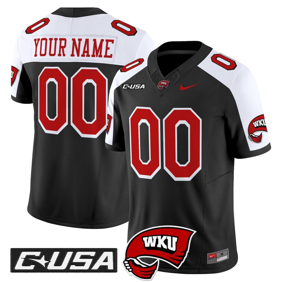 Men's Western Kentucky Hilltoppers Custom Black Alternate F.U.S.E. 2025 Vapor Limited Stitched Football Jersey Men's Western Kentucky Hilltoppers Custom Black Alternate F.U.S.E. 2025 Vapor Limited Stitched Football Jersey