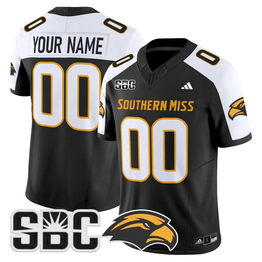 Men's Southern Miss Golden Eagles Custom Black Alternate 2025 Vapor F.U.S.E. Limited Stitched Football Jersey Men's Southern Miss Golden Eagles Custom Black Alternate 2025 Vapor F.U.S.E. Limited Stitched Football Jersey