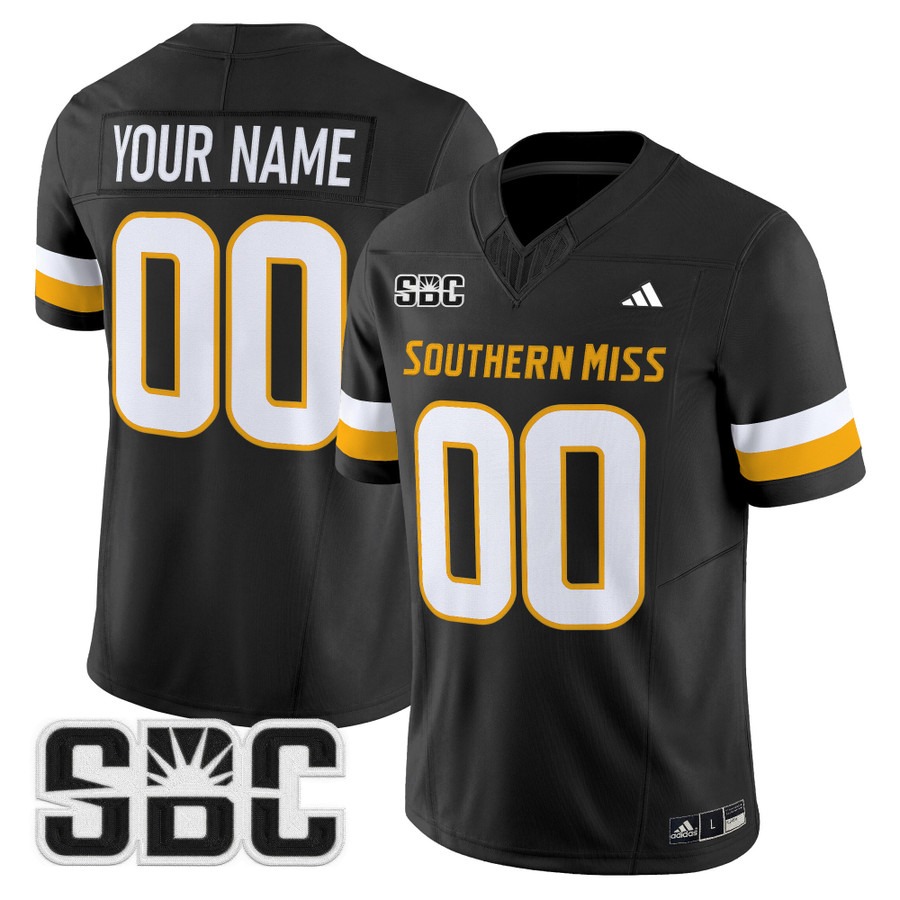Men's Southern Miss Golden Eagles Custom Black 2025 Vapor F.U.S.E. Limited Stitched Football Jersey Men's Southern Miss Golden Eagles Custom Black 2025 Vapor F.U.S.E. Limited Stitched Football Jersey