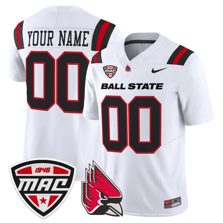 Men's Ball State Cardinals Custom White F.U.S.E. 2025 Vapor Limited Stitched Football Jersey Men's Ball State Cardinals Custom White F.U.S.E. 2025 Vapor Limited Stitched Football Jersey