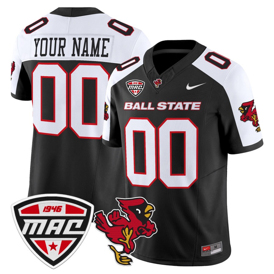 Men's Ball State Cardinals Custom Black Alternate F.U.S.E. 2025 Vapor Limited Stitched Football Jersey Men's Ball State Cardinals Custom Black Alternate F.U.S.E. 2025 Vapor Limited Stitched Football Jersey