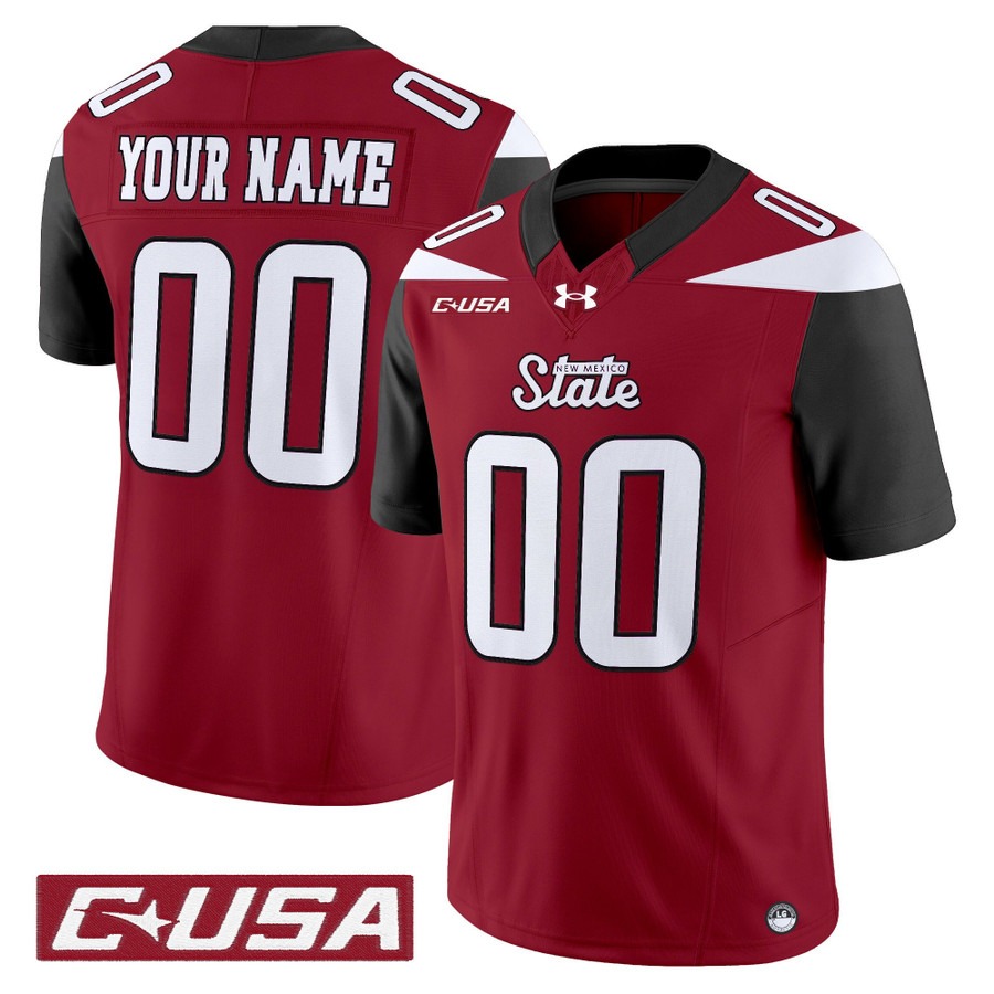 Men's New Mexico State Aggies Custom Crimson Limited 2025 Vapor F.U.S.E. Stitched Football Jersey Men's New Mexico State Aggies Custom Crimson Limited 2025 Vapor F.U.S.E. Stitched Football Jersey