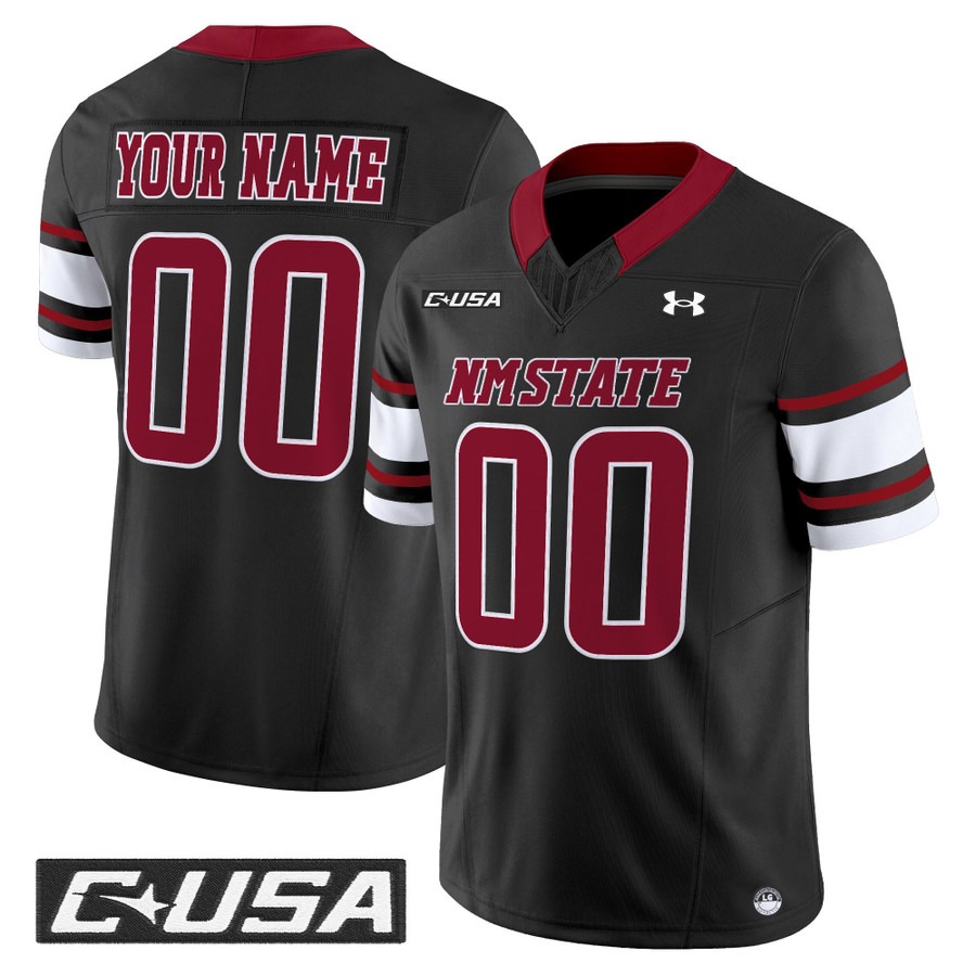 Men's New Mexico State Aggies Custom Black 2025 Vapor F.U.S.E. Limited Stitched Football Jersey Men's New Mexico State Aggies Custom Black 2025 Vapor F.U.S.E. Limited Stitched Football Jersey