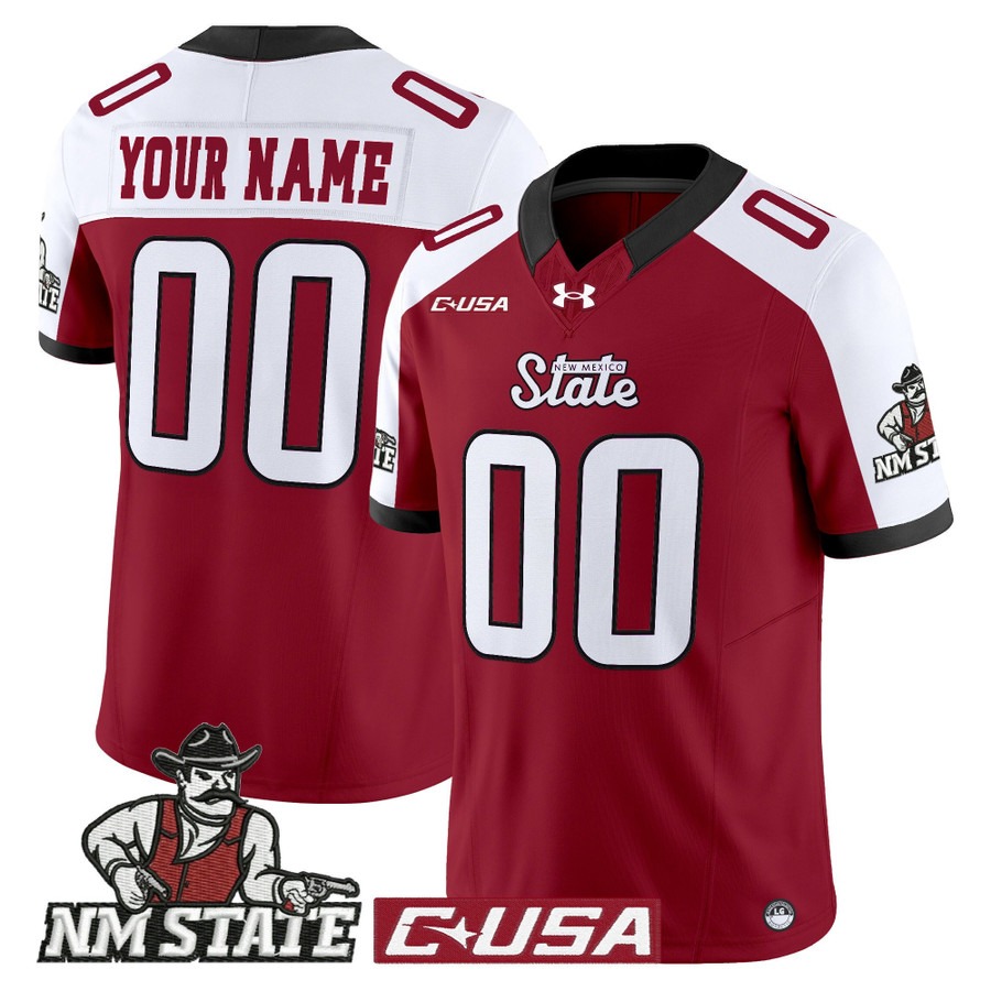 Men's New Mexico State Aggies Custom Crimson Alternate 2025 Vapor F.U.S.E. Limited Stitched Football Jersey Men's New Mexico State Aggies Custom Crimson Alternate 2025 Vapor F.U.S.E. Limited Stitched Football Jersey