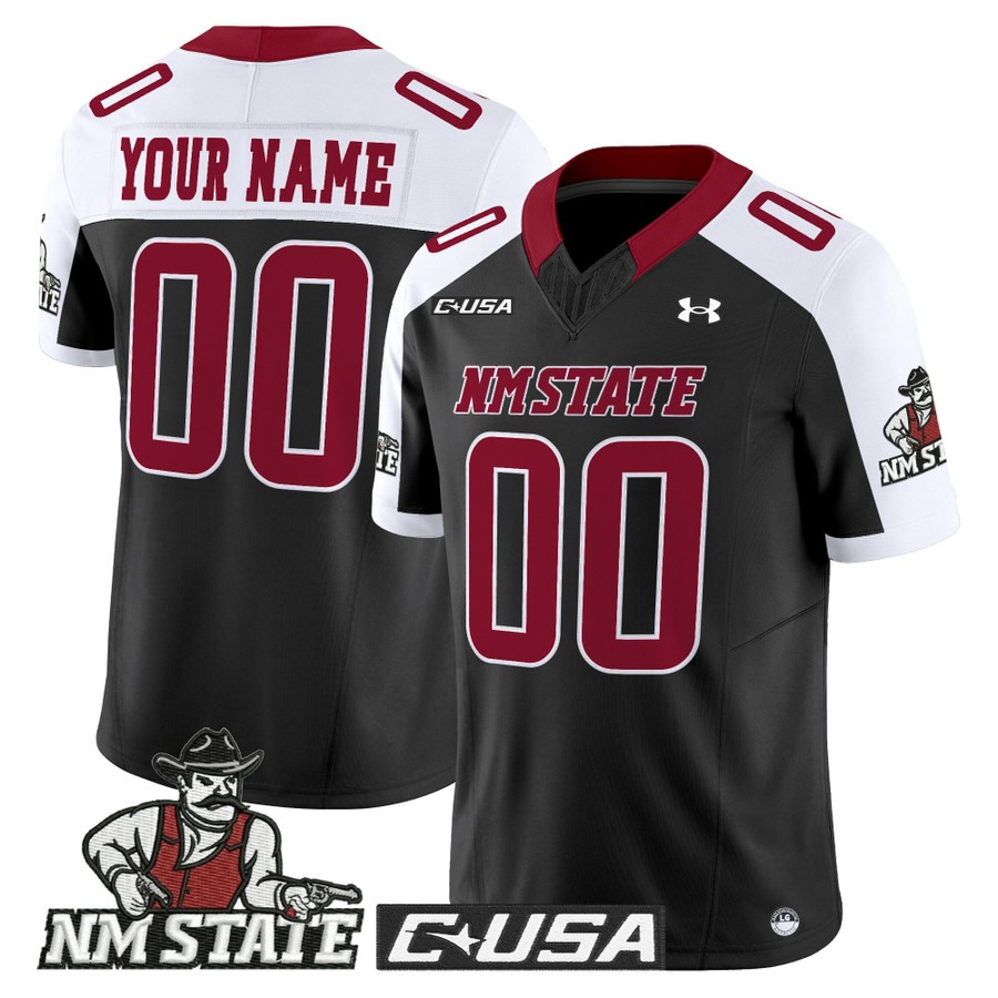 Men's New Mexico State Aggies Custom Black Alternate 2025 Vapor F.U.S.E. Limited Stitched Football Jersey Men's New Mexico State Aggies Custom Black Alternate 2025 Vapor F.U.S.E. Limited Stitched Football Jersey