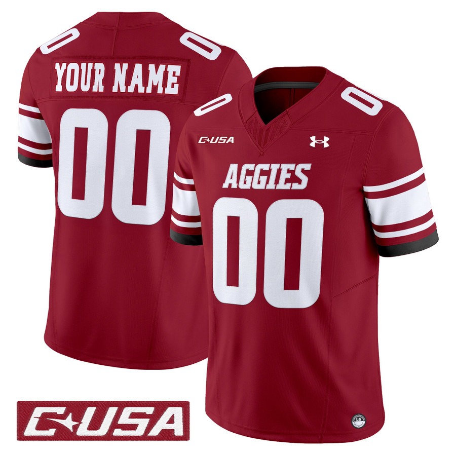 Men's New Mexico State Aggies Custom Crimson 2025 Vapor F.U.S.E. Limited Stitched Football Jersey Men's New Mexico State Aggies Custom Crimson 2025 Vapor F.U.S.E. Limited Stitched Football Jersey