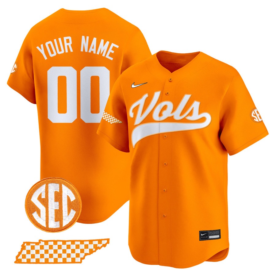 Men's Tennessee Volunteers Baseball Custom Orange 2025 Vapor Stitched Jersey