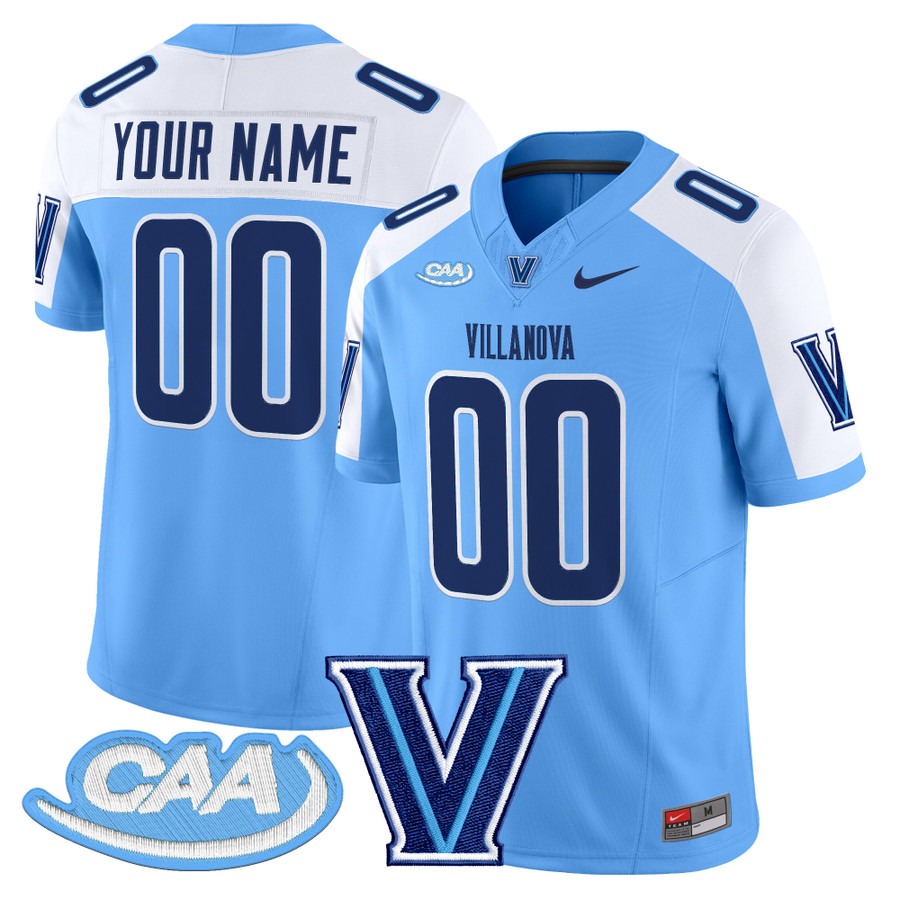 Men's Villanova Wildcats Football Custom Light Blue Alternate F.U.S.E. 2025 Vapor Limited Stitched Jersey Men's Villanova Wildcats Football Custom Light Blue Alternate F.U.S.E. 2025 Vapor Limited Stitched Jersey