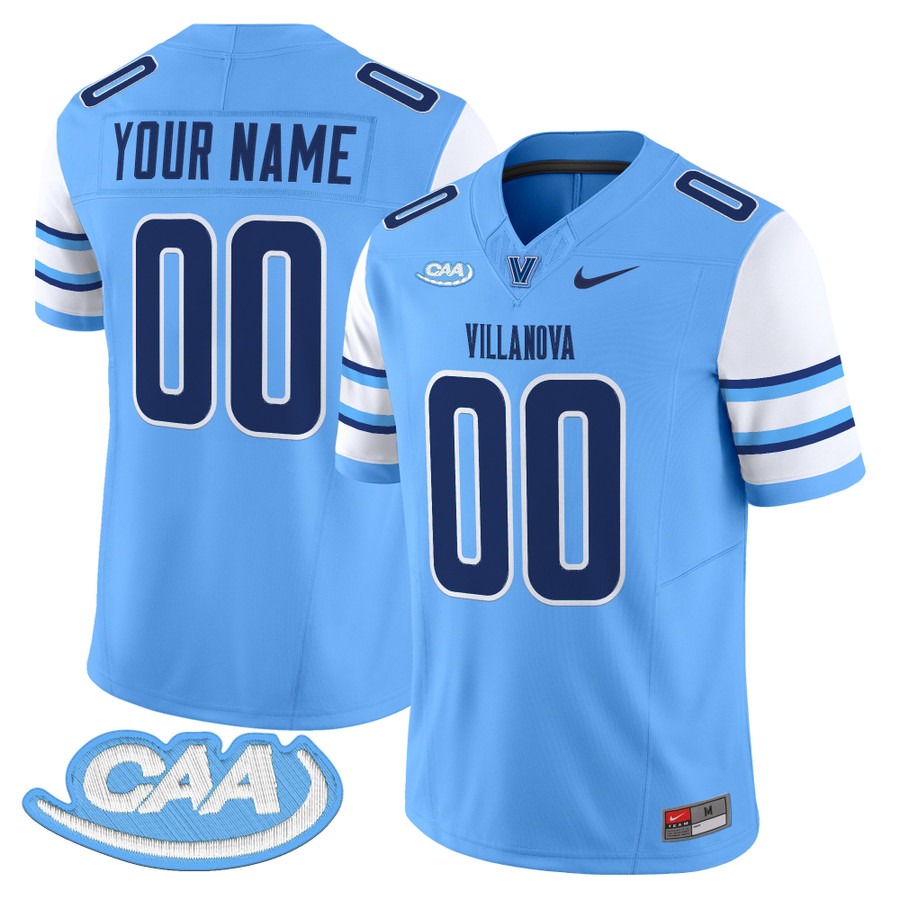 Men's Villanova Wildcats Football Custom Light Blue F.U.S.E. 2025 Vapor Limited Stitched Jersey Men's Villanova Wildcats Football Custom Light Blue F.U.S.E. 2025 Vapor Limited Stitched Jersey