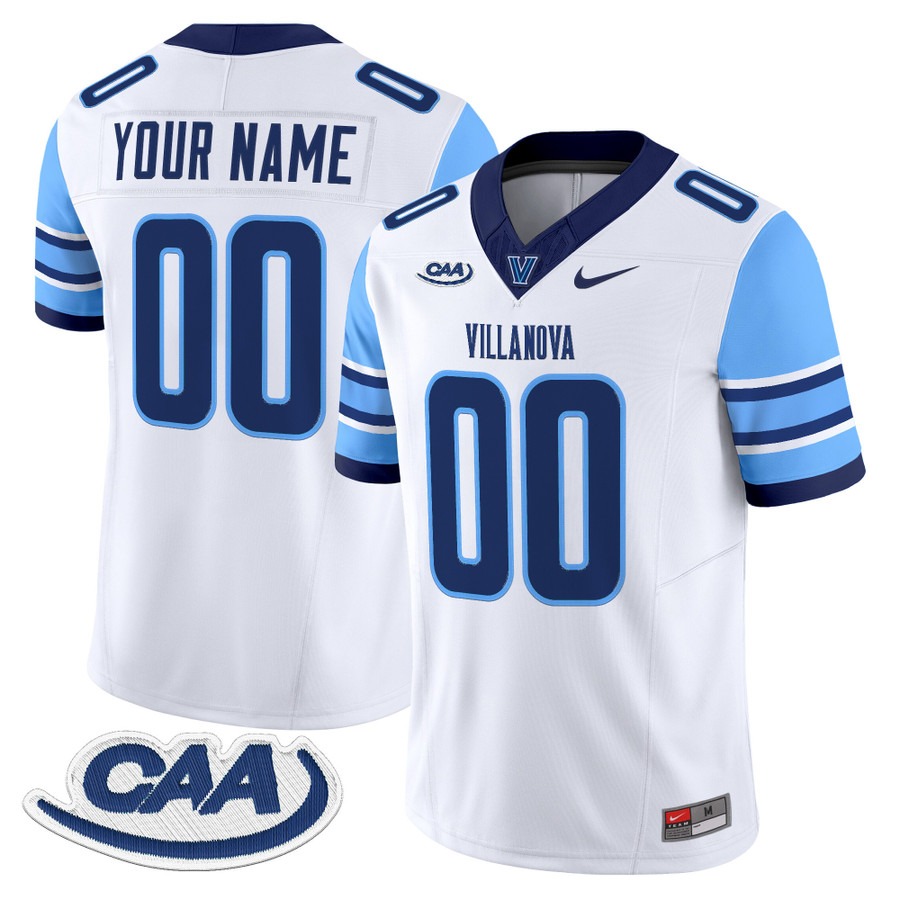 Men's Villanova Wildcats Football Custom White F.U.S.E. 2025 Vapor Limited Stitched Jersey Men's Villanova Wildcats Football Custom White F.U.S.E. 2025 Vapor Limited Stitched Jersey