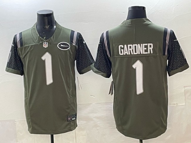 Men's New York Jets #1 Sauce Gardner Gotham City Football Club Nike Rivalries 2025 F.U.S.E. Vapor Limited Jersey