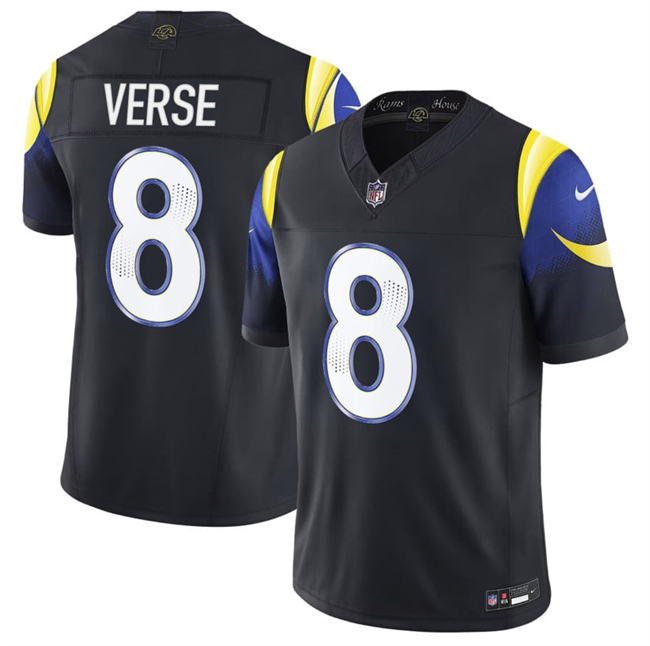 Women's Los Angeles Rams #8 Jared Verse Black 2025 F.U.S.E. “Rivalries” Vapor Limited Stitched Jersey(Run Small)