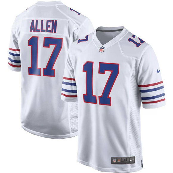 Men's Buffalo Bills #17 Josh Allen White Stitched Game Jersey